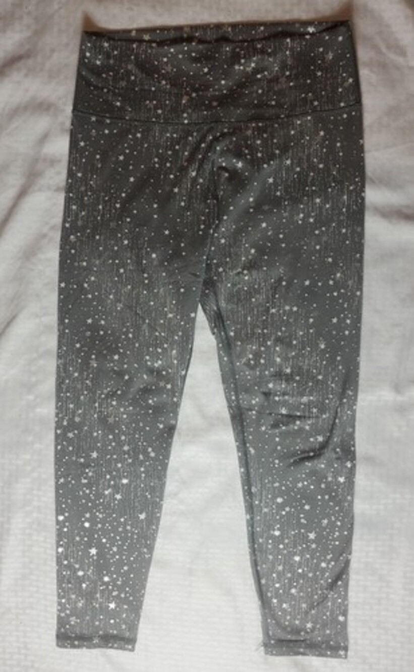 Aerie Leggings Women Gray Chill Play Move Metallic Star Athletic Extra Large